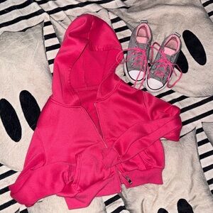 SHEIN Crop Zip Up Hoodie